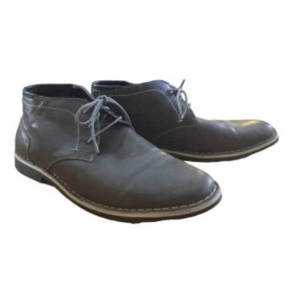 Steve Madden Mens Gray Hestonn Chukka Lace-up Ankle Boot Size 12